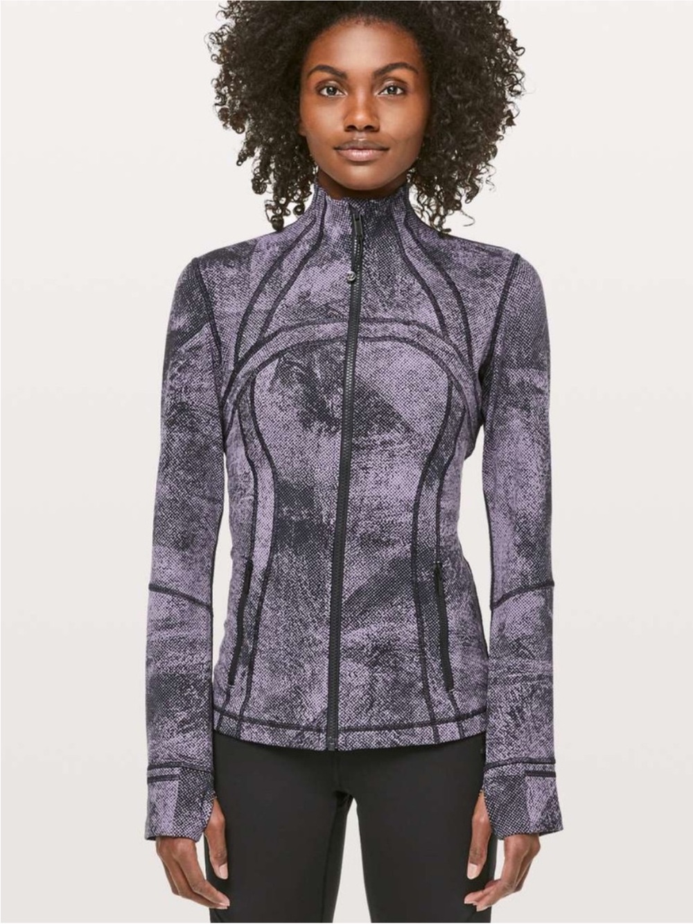 Lululemon Define Jacket Pixel Print Purple Quartz Black 10
